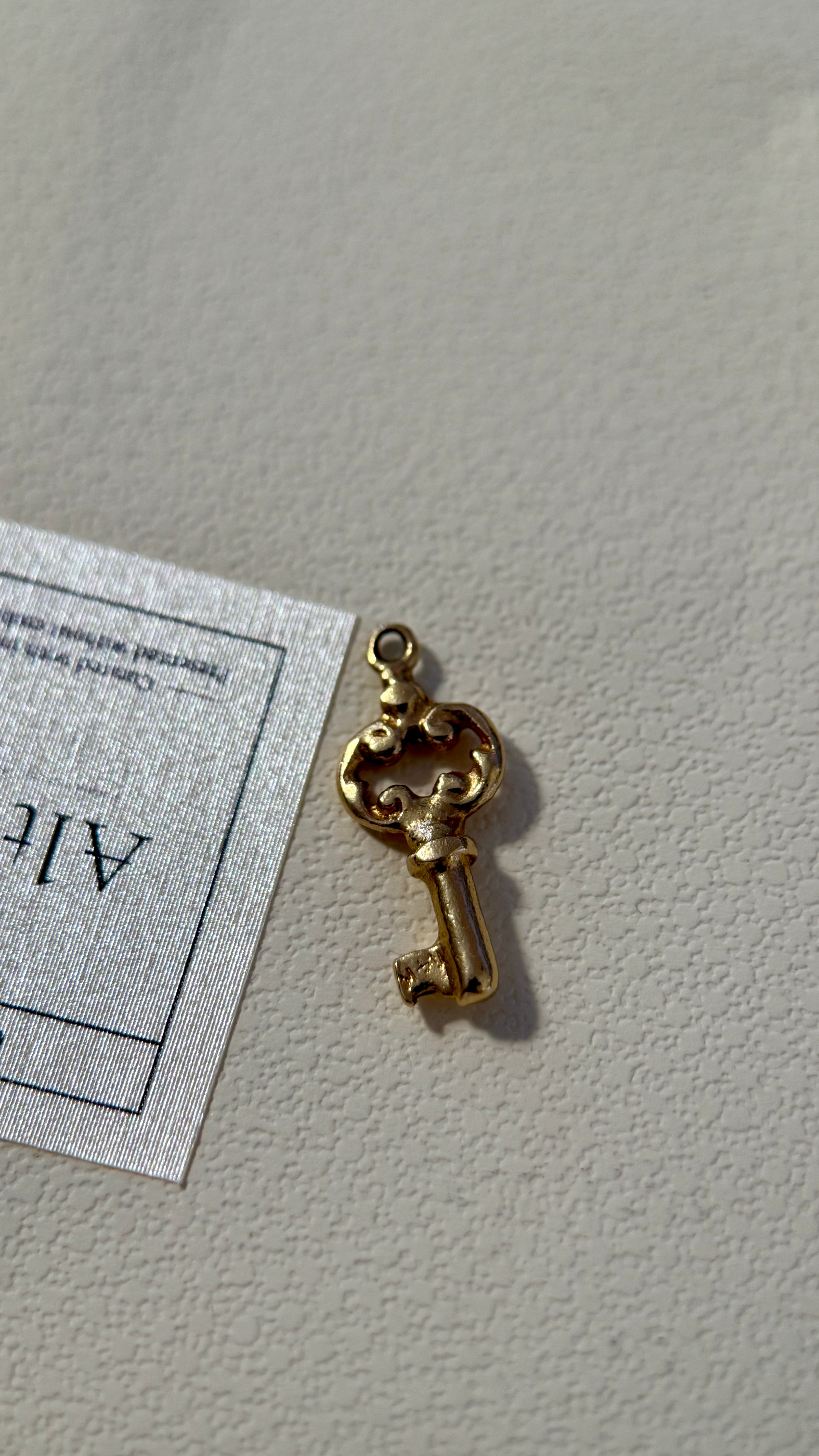 Vintage Tiny Ornate Key Charm