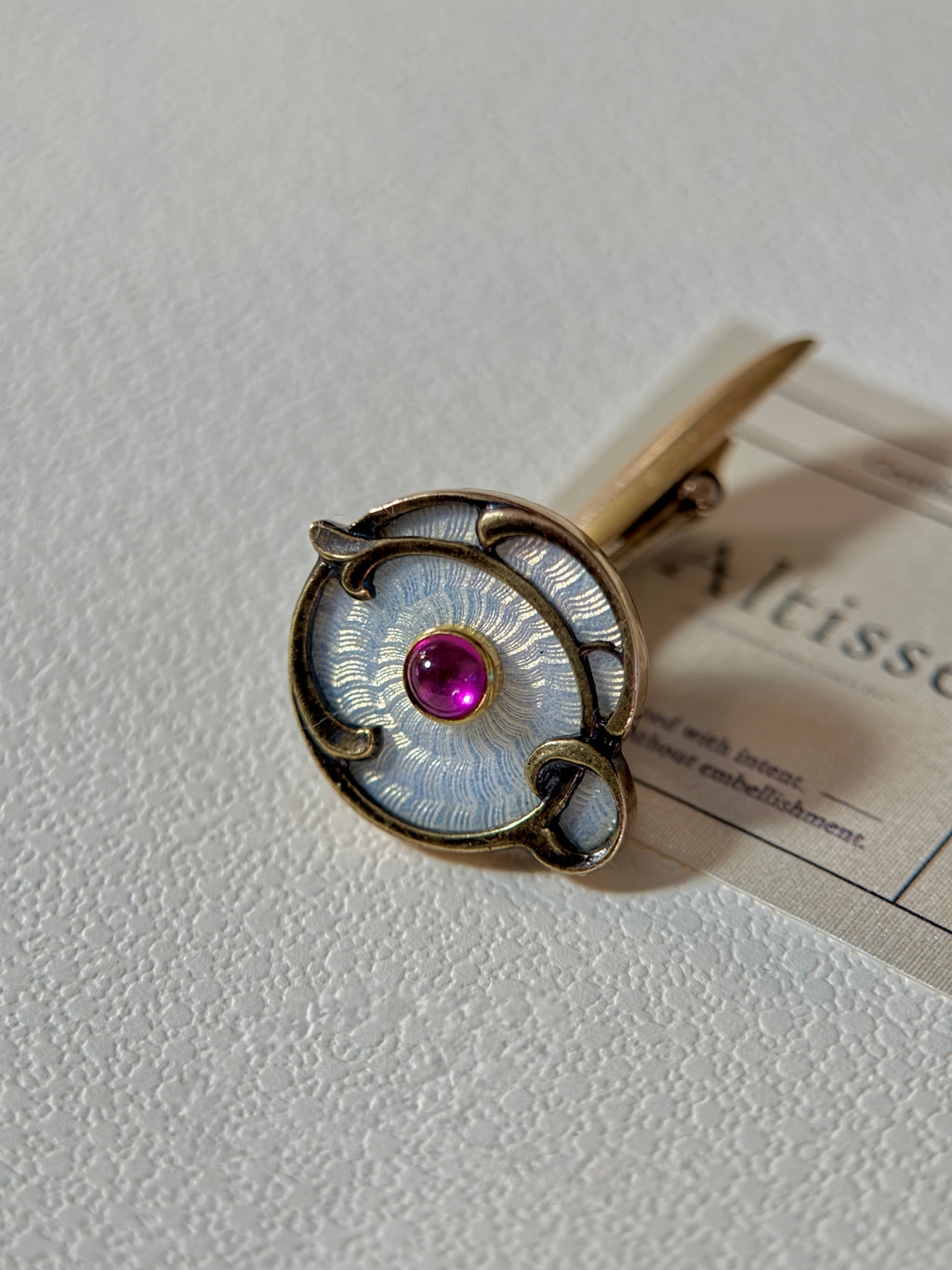 Antique Russian Enamel and Ruby Cufflinks