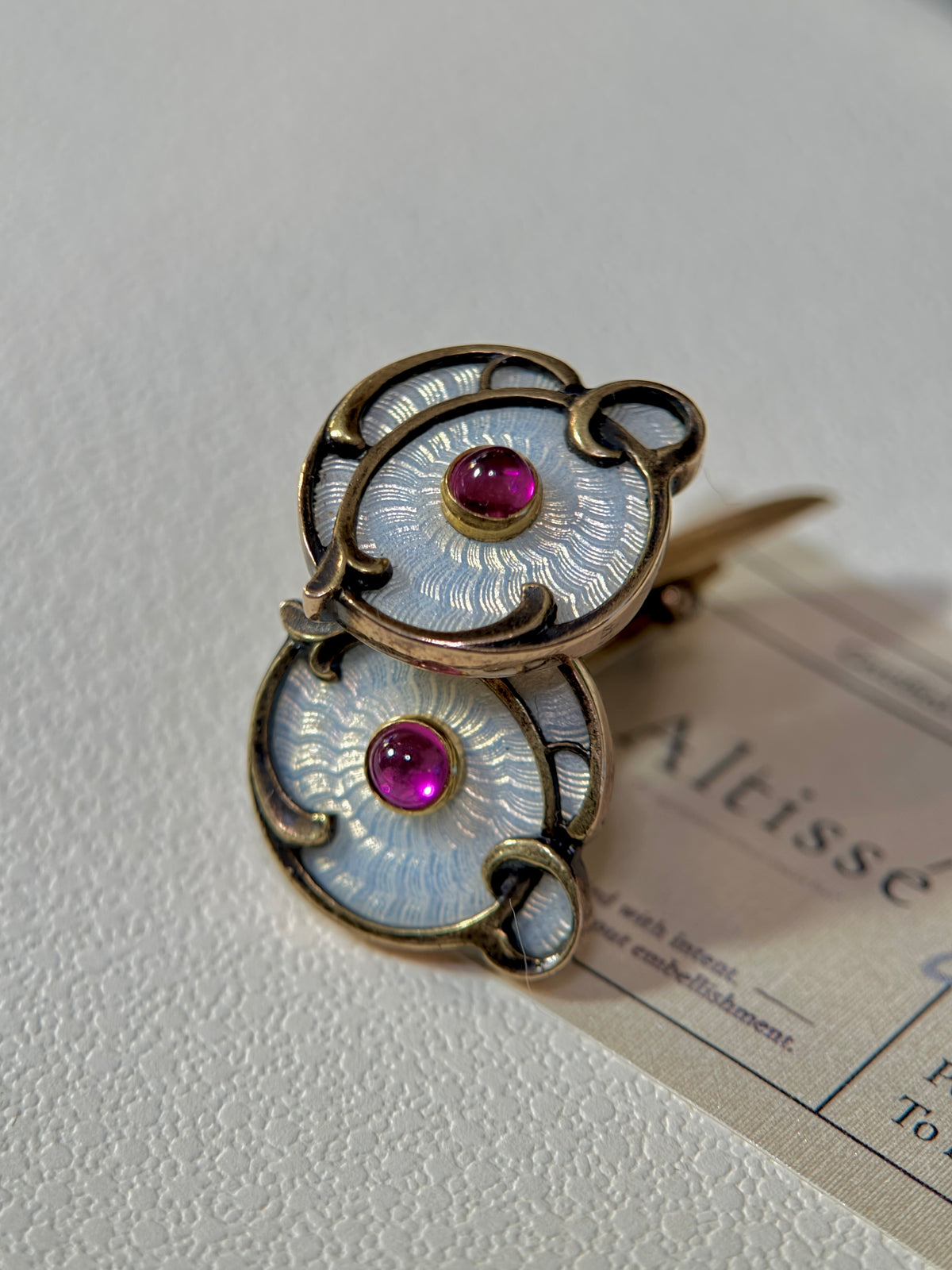 Antique Russian Enamel and Ruby Cufflinks