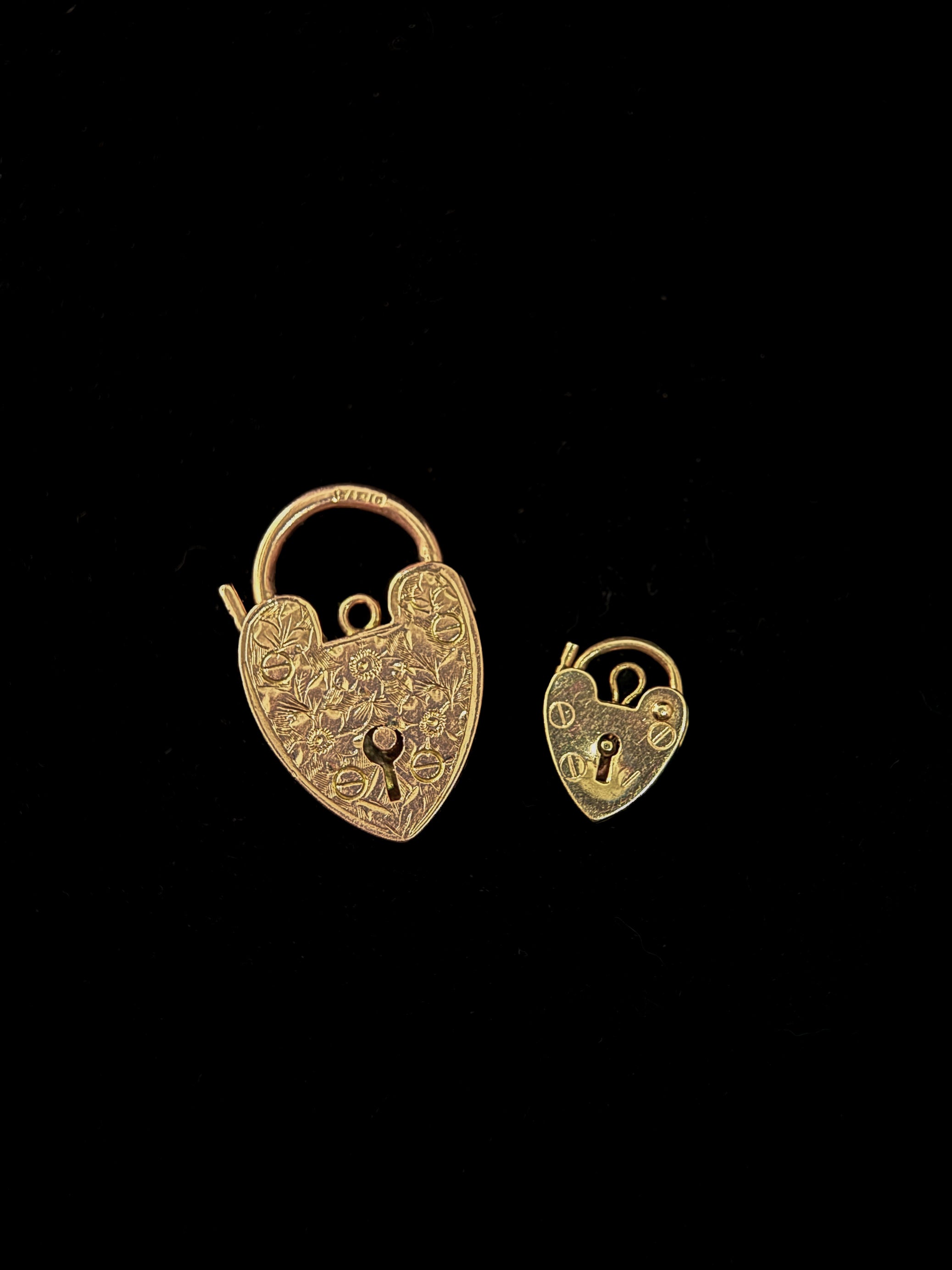 Antique XL Carved Heart Padlock 1909 Full Hallmarks