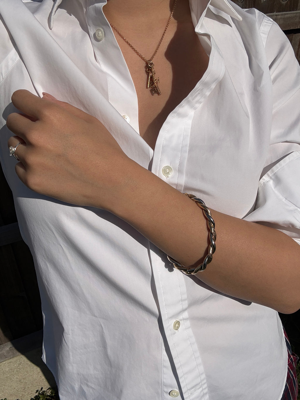 Vintage Two-Tone Twist Bangle