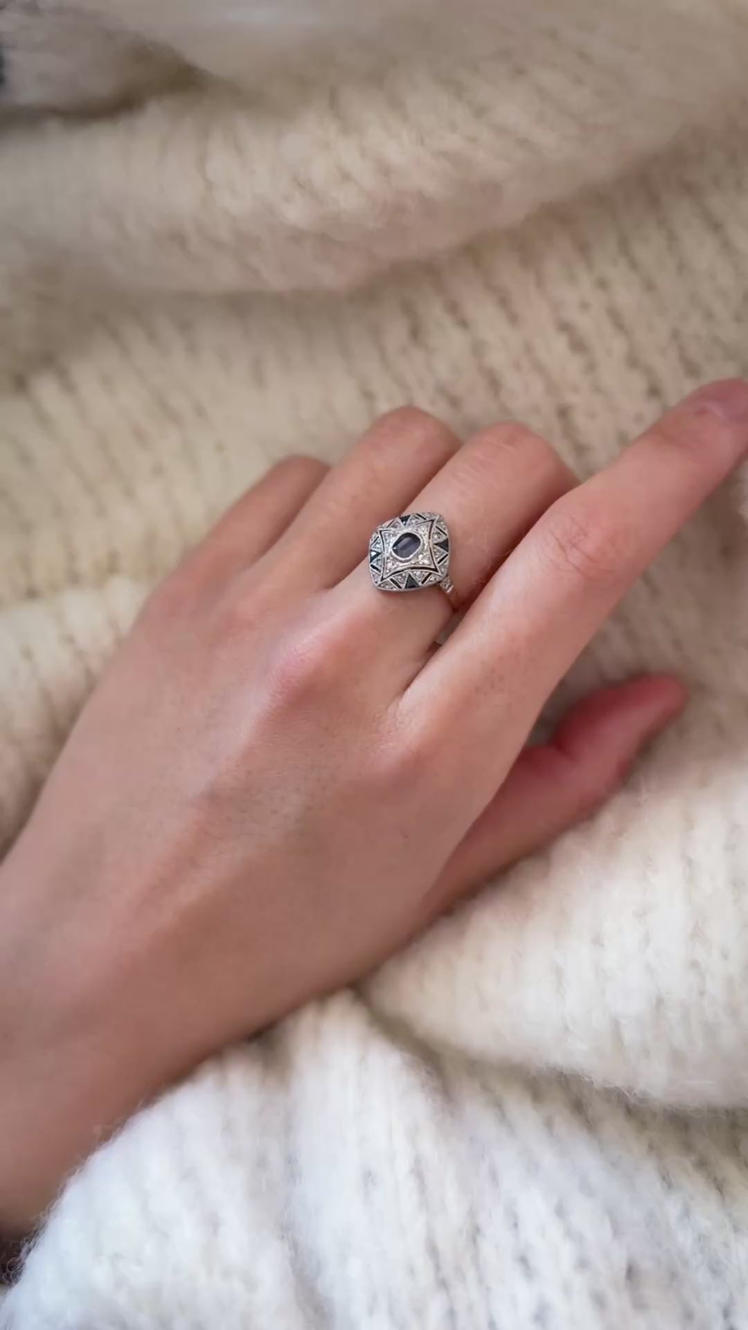 Art Deco Sapphire and Diamond Dress Ring